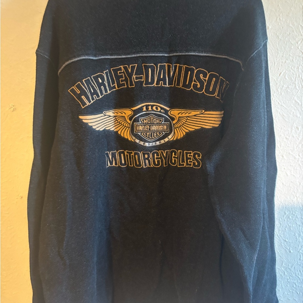 Harley-Davidson Black and Gold Logo Sweatshirt size L‎
